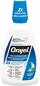 Orajel Antiseptic Oral Pain Rinse, Formulated For Mouth Sores, With Hydrogen Peroxide & Menthol, 473 mL