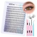 Natural Lash Clusters Kit Wispy Lash Extension Kit Cluster Eyelash Extension C Curl Cluster Lashes Kit DIY Eyelash Extension Kit Natural Eyelash Clusters with Lash Bond and Seal by Newcally