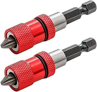 Saipe 2pcs Adjustable Screw Depth Screwdriver Bit Holder Magnetic Steel Screwdriver Drywall Bit 1/4 Inch Hex Shank with S2 Phillips 2 Screw Driver Bits