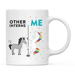 Andaz Press Funny Quirky 11oz. Ceramic Coffee Tea Mug Thank You Gift, Other Interns Me, Horse Unicorn, 1-Pack