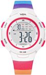 V2A Resin Girls White Dial Multicolor Digital Watch - Printed Band Sports Watch For Girls Age 5-13|Latest Watch For Kid|Gift For Kid|Return Gifts|Birthday Gifts|Gift For Girls,Multi-Color Band