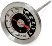 Salter 512 SSCR Analogue Meat Thermometer - Air Fryer Thermometer Probe, BBQ Grilling, Roasts, Stainless Steel, Easy Read Glass Lens, Temp Range 50°C - 100°C, Bi-Metal Sensor, Indoor, Outdoor Use