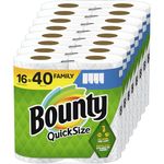 Bounty Quick-Size Paper Towels, 16 Family Rolls, White