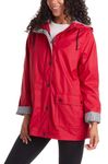 URBAN REPUBLIC Woman’s Raincoat – Water Resistant Slicker Shell Windbreaker Rain Jacket (S-3XL), Red, Large