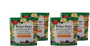 Mega Bags Plastic and Cotton Vegetable Protector Storage Fridge Reusable & Washable Bags (4 Pcs-1Kg)