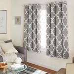 Exclusive Home Curtains Ironwork Sateen Woven Blackout Grommet Top Curtain Panel Pair, Silver, 52x63, 2 Piece