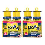 Zero In Fly Max Fly Catcher Twinpack x2 - Super Effective, Refillable, with Super Fly, and Flying Insect Attractant for Outdoor Use