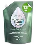 Puracy Organic Foaming Hand Soap Refill - For the Professional Hand Washers We’ve All Become - Moisturizing Natural Hand Soap Foam - Foam Hand Soap for Soft Skin (Cucumber & Mint - 1420 ml)