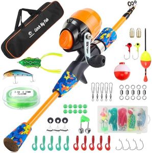 Kids Fishing Pole Kit Set，Portable Telescopic Fishing Rod and Reel Combo Full Kits for Boys, Girls, Beginner, Youth