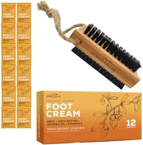 Travel Foot Care Kit – Callus Remover Foot Cream Travel Pack + Wooden Cleaning Finger Nail Brush with Nylon Charcoal Bristles & Hanging Rope