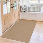 KOZYFLY Boho Rugs for Entryway 3x5 ft Washable Front Door Area Rug Indoor Rubber Backed Kitchen Area Rug Natural Front Porch Mat Cotton Floor Carpet for Entryway Bathroom Living Room Kitchen