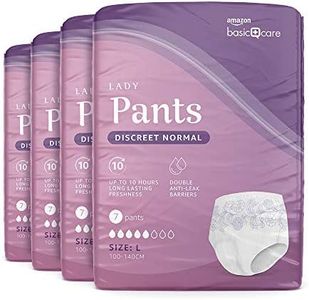 Amazon Basic Care Slip Assorbenti Pad L per Donna, Senza profumazione, Bianco, 28 unità, 4 confezioni da 7 pezzi