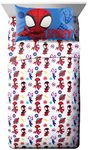 Jay Franco Marvel Spidey and His Amazing Friends Team Spidey Full Size Sheet Set - 4 Piece Set Super Soft and Cozy Kid’s Bedding - Fade Resistant Microfiber Sheets (Official Marvel Product)