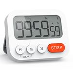 LIORQUE Digital Timer Clock, Kitchen Timers 3-Level Volume for Cooking, Magnetic Back Count Up or Countdown Study Test Timer for Classroom Kids Teachers (Battery Included)