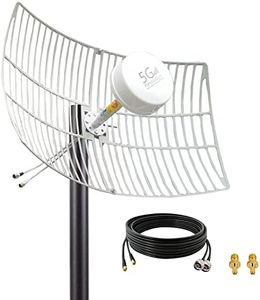 MIMO 4G LTE/ 5G Antenna Outdoor Directional Long Range Parabolic Grid Antennas for t-mobile 4G LTE/5G WiFi Hotspots/High Gain 2x2 30dBi/ 698-6000MHz/ 2pcs 15meters LMR240 Cable SMA TS-9