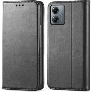 FORZARMOR for Motorola Moto G54 5G G14 4G (6.5 Inch) Case Wallet Cover PU Leather Pockets Shockproof Magnetic Flip Card Holder (Black)