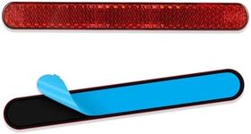 AYBUY 2Pcs Motorcycle Reflectors, Stick-on Rectangular Safety Reflector, Strong Reflective Ability Red Light Reflectors, Red Safety Warning Reflector for Trucks Bicycle Trailers Gate Posts, 10cm