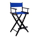 American Trails Extra-Wide Premium 30" Director's Chair Black Frame with Royal Blue Canvas, Bar Height