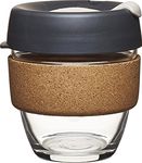 KeepCup Reusable Coffee Cup - Brew Tempered Glass and Natural Cork, S 8oz/227ml - Press