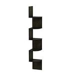 FURINNO Wall Mounted Shelves, Wood, Espresso, one size