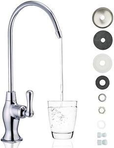 Puroflo Chrome Reverse Osmosis Faucet, NSF Certified Lead-Free Drinking Water Faucet for Under Sink Water Filtration System and RO System, Non-Air Gap Chrome RO Faucet, Filtered Water Faucet FLR-575CP