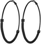 PROSTEEL Hoop Earrings for Women Large Stylish Big Hoops Hypoallergenic 316L Stainless Steel for Women Ladies Black 80mm With Gift Box