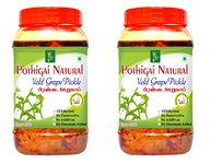 Pothigai Natural Combo Veld Grape Pickle 1kg Pure Home Made Pickle / Made with Wooden Cold Pressed Gingelly Oil / No Preservatives/ 100% Natural (Pack of 2)