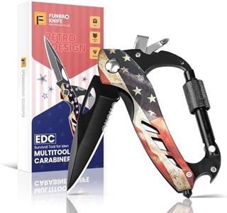 FUNBRO Multitool Carabiner Knife Tools for Men, Bottle Opener
