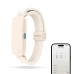 Homedics WakeBand Vibrating Alarm Wristband - Silent Alarm Clock Alternative with 9 Modes & Snooze Function, App Control, Gentle Vibration Wake Up Watch with Soft Fabric Band, Cream