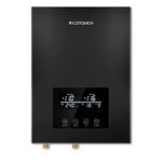 Tankless Electric,ECOTOUCH 9KW 240V On Demand, Self-Modulating Instant Hot Water Heater ECO90 Black