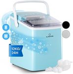 Klarstein Arctic Porter Ice Cube Machine - 12g / 24h, 2 Sizes, Production Time: 8 Minutes, Ice Cubes Per Cycle: 9, 2 Litres of Water, LCD Display, Timer, Handle, BPA-Free Material, Colour: Blue