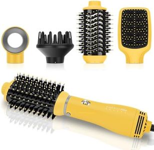 Ensemble de Brosse Soufflante 4 en 1, PARWIN PRO BEAUTY Brosse Seche Cheveux, avec 4 Accessoires, pour Sécher, Lisser, Volumiser et Coiffer, Brosse Sèche-Cheveux Ionique de Soin