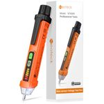 Neoteck Non-Contact Voltage Tester 12-1000V AC Voltage Detector Pen Circuit Tester Tool with LED Flashlight Beeper Pocket Clip Auto Mode NCV Live/Null Wire Distinguish Pen- Yellow