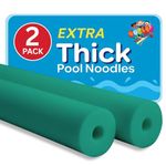 Oodles of Noodles Foam Pool Swim Noodles 2 Pack, 55" x 3.5" Green, Hollow Core Swimming Foam Tube for Pool Floats, Buoyant for Beach, Water Play, Crafts, DIY Projects & Pipe Insulation
