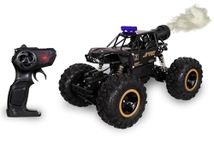 PRIME DEALS High Speed Alloy Metal Body Remote-Control Car 1:16 Racing Car with Fog and Light Rock Crawler 4 Wheel Drive Rock Climber with Mist Smoke Spray Function Monster Car (Big 4 * 4 Black)