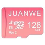 JUANWE 128GB Micro SD Card Micro SDXC Memory Card with Adapter 4K UHD V30 U3 C10 128GB TF Card for Smartphones, Drones, Dash Cam, Security Camera, Pink