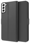 Kapa Noble Slim Flip Cover for Samsung Galaxy S22, Magnetic and Card Holder Stand Leather Flip Wallet Case (Black)