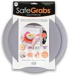 Safe Grabs: Multi-Purpose Silicone Original Microwave Mat as Seen on Shark Tank | Splatter Guard, Trivet, Hot Pad, Pot Holder, (BPA Free, Heat Resistant, Dishwasher Safe), Set of 2 (Cement)