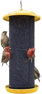 Nature's Way Sunglow Metal Mesh Thistle Bird Feeder for Wild Birds and Outdoor Décor, 2.125 Quart Capacity, Easy to Clean and Fill with Easy-Cling Mesh, Yellow