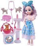 Toyshine Cute Alia Doll Pet Clinic Play Toy Set with Movable Hands and Joints Pretend Play Kit Toys for Kids Role Play Set for Age 3+