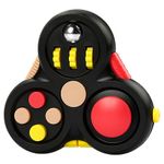 Jagowa Fidget Pad - 11 Function Toy for Stress and Anxiety Relief - Perfect Game for ADHD, ADD (Black)