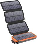 Paloceru Solar Charger Power Bank : 22.5W Fast Charging External Battery Pack with 4 Solar Panels - 27000mAh USB C Portable Phone Charger with 3 Outputs for Cellphone Tablet