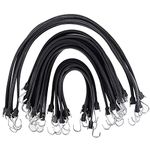 XSTRAP STANDARD Multiple Size Natural Rubber Tarp Bungee Straps Tie Down Cords with S Hooks Heavy Duty Ideal for Securing Tarps - 20 Pack