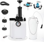3L Manual Brake Bleeder Fluid Pump, One Person Brake Fluid Extractor with 1L Extractor Bottle &5 Master Cylinder Adapters Compatible with Toyota, Lexus, BMW,Chrysler, Dodge, Jeep, Nissan, Ford ,GM etc