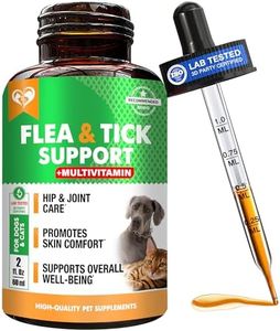 Oral Flea & Tick Prevention for Dogs and Cats - Natural Flea Control and Medicine & Treatment for Small and Large Dogs - Multivitamin Drops Supplements for Pets Made in USA