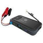 Halo Bolt Ultimate Jump Starter & Power Pack – 1500A | UK 3-Pin AC Outlet | 130 PSI Digital Air Compressor | USB-C & USB-A Charging | Spark-Proof Cables | Emergency Floodlight (Black Marble)