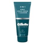 Gillette Intimate 2 in 1 Pubic Shave Cream + Cleanser, Gentle Formula, Formulated for Pubic Hair & Skin, with Aloe, Paraben Free (177 ml)