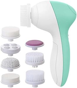 Facial Cleansing Brush | Face Scrubber Exfoliator Wash Cleansing Exfoliating Powered Electric Brushes Spin Cleanser Cleaning Scrub Oily Mixed Normal Dry Skin Including 7 Heads (Opal)