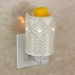 STAR MOON Ceramic Electric Wax Melt Warmer, Candle Melter Burner for Scented Wax, Scentsy Wax Cubes, Wall Plug in, No Flame No Smoke No Soot, Two Bulbs Packaged