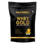 NAKPRO Gold Whey Protein Concentrate 500g Mango | 25.5g Protein, 5.7g BCAA | Trustified Certified 100% Authentic Supplement Powder & No Adulteration | Fast Absorbing Whey Protein Powder